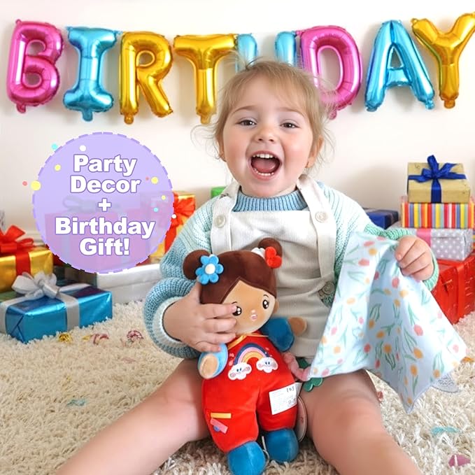 OUOZZZ Soft Baby Doll 10" - Hispanic First Birthday Toys for 1 Year Old Girl, Ideal 1 Year Old Girl Gifts & Baby Girl Gifts, Snuggle Buddy for Infants Brown Skin