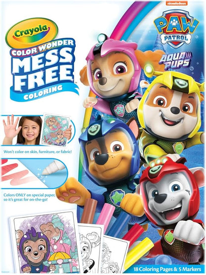 Crayola PAW Patrol Aqua Pups Color Wonder Coloring Set, Mess Free Coloring Pages for Toddlers, Travel Activity, PAW Patrol Toys & Gifts
