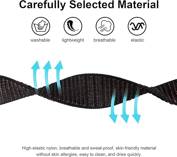 For AirTag Bracelet for Kids, Protective Cover for Apple Air Tag with Nylon Wristband, Anti Lost GPS Trackers Case Cover Elastic Watch Band for Toddlers Girls Boys Elders (Black)