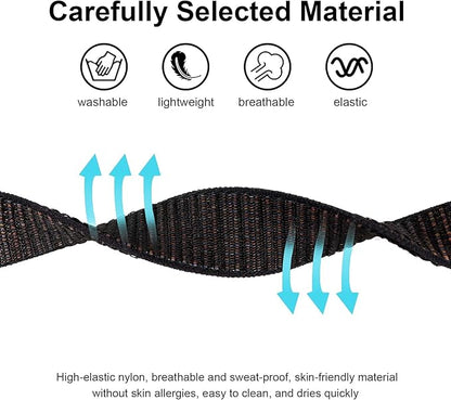 For AirTag Bracelet for Kids, Protective Cover for Apple Air Tag with Nylon Wristband, Anti Lost GPS Trackers Case Cover Elastic Watch Band for Toddlers Girls Boys Elders (Black)