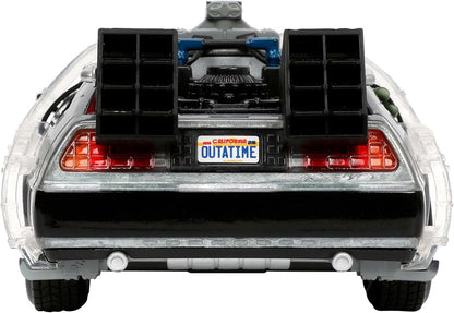 Back to The Future Part I 1:24 Time Machine Die-cast Car Light Up Feature, Toys for Kids and Adults