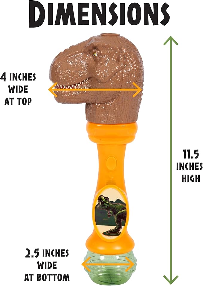 Little Kids Jurassic World Light and Sound Musical Bubble Wand, Includes Bubble Solution