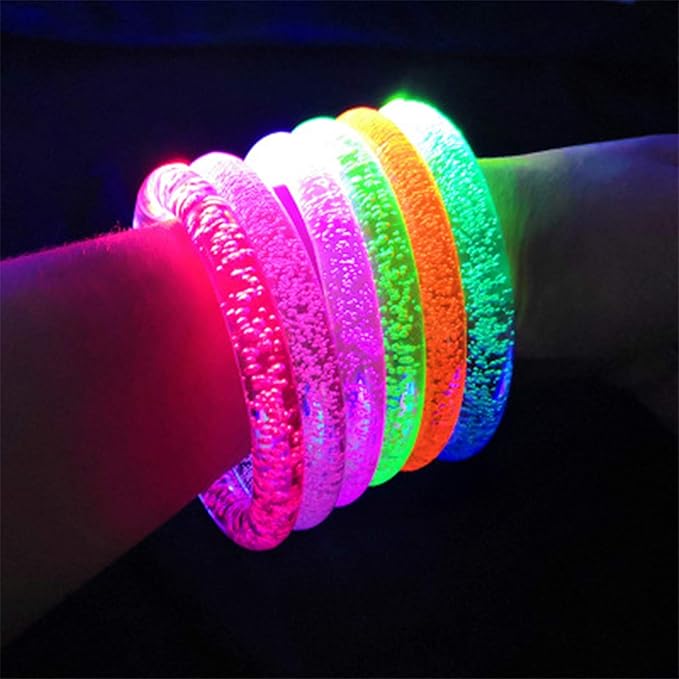 48 Pack Glow in The Dark Bracelets, LED Bracelets Party Supplies, LED Glow Stick Bracelet Christmas Party Supplies Light Up Party Favors for Concerts, Festivals, Sports, Parties, Night Events