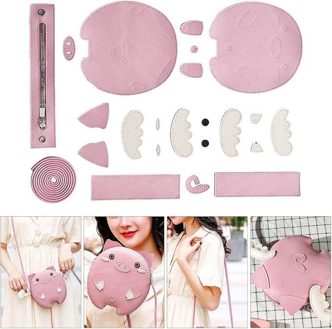 NUOBESTY 1 Set Handbag DIY Womens Suits DIY Sewing kit Girls Purse Making kit Piggy Bag for Women Purse Making kit Girl Animal Purses for Women Kids Craft Art Polyester Bags Jewelry Child