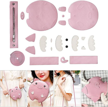 NUOBESTY 1 Set Handbag DIY Womens Suits DIY Sewing kit Girls Purse Making kit Piggy Bag for Women Purse Making kit Girl Animal Purses for Women Kids Craft Art Polyester Bags Jewelry Child
