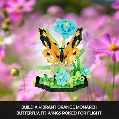 Ideas Insect Collection Building Set, with Life-Size Lotus Dragonfly Butterfly Bee Flowers Display Models, Bug Building Toys Home Decor for Adults Boys Girls Nature Lovers 6+