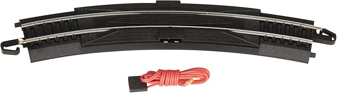 Bachmann Trains - Snap-Fit E-Z TRACK 18” RADIUS CURVED TERMINAL RERAILER w/WIRE (1/card) - STEEL ALLOY Rail With Black Roadbed - HO Scale
