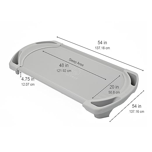 Children’s Factory SpaceLine Nap Cots, Kids Daycare and Preschool Sleeping Cot, Standard Size, Gray