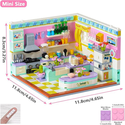 Friends House Building Block Sets, Mini Girls Friendship Playhouse Apartment Micro Bricks Kits Birthday for Adults Kids 8-12 6-12 7-9