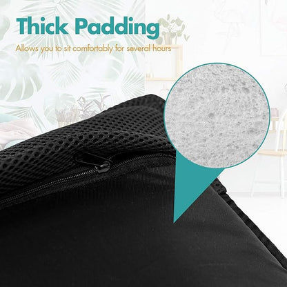 S AFSTAR Adjustable Floor Chair, Cushioned Lounger Recliner with 6-Position Comfortable Back Support & Thick Padded, Lazy Sofa Floor Gaming Chair, Floor Seat for Gaming Reading Meditation (Black)