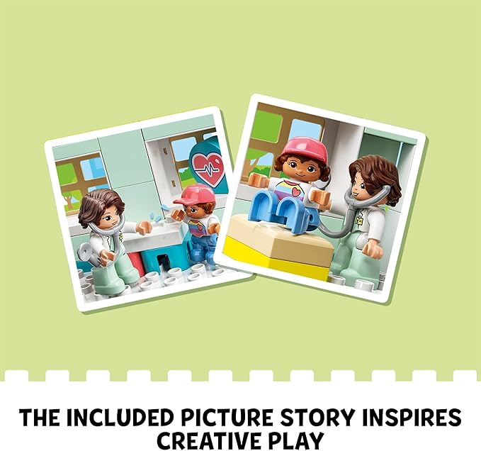 LEGO DUPLO Doctor Visit 10968 - Large Bricks Building Set, Educational Early Learning Toy, Includes Doctor, Father, and Child Figures, Great Development Gift for Toddlers, Girls, and Boys 2+ Years Old