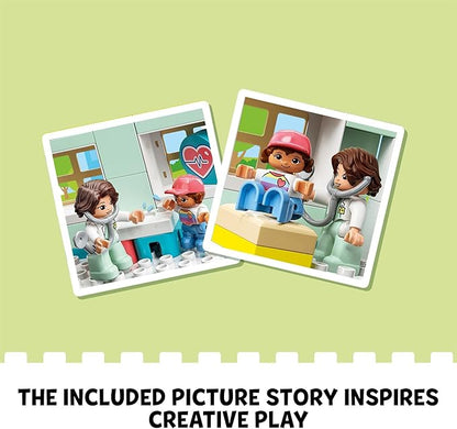 LEGO DUPLO Doctor Visit 10968 - Large Bricks Building Set, Educational Early Learning Toy, Includes Doctor, Father, and Child Figures, Great Development Gift for Toddlers, Girls, and Boys 2+ Years Old