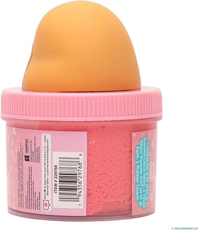 Original Squishmallows Dabria The Donut Premium Cloud Slime, Donut-Scented, 8 oz., Storage Container with Figurine Topper, Rubber Charm, Goodie Bags Stuffers, Kids Party Favors, Sensory Toys
