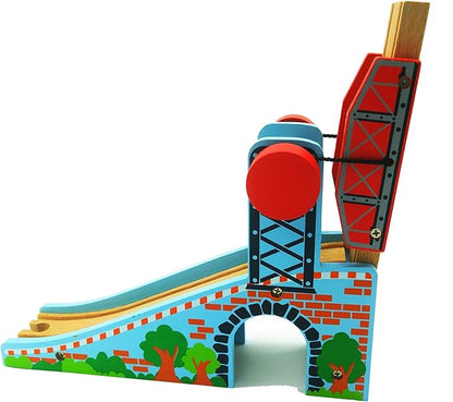 Z MAYABBO Wooden Train Tracks Accessories Wood Train Lifting Bridge for Railroad Tracks fits for All Railway Tracks