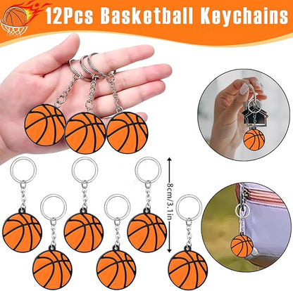 12Sets Basketball Party Favors Birthday Supplies Boy Kid, Tote Bag Silicone Bracelet Keychain Tattoo Sticker Basketball Favors Pinata Filler Goodie Bag Stuffers Basketball Birthday Party Supplies