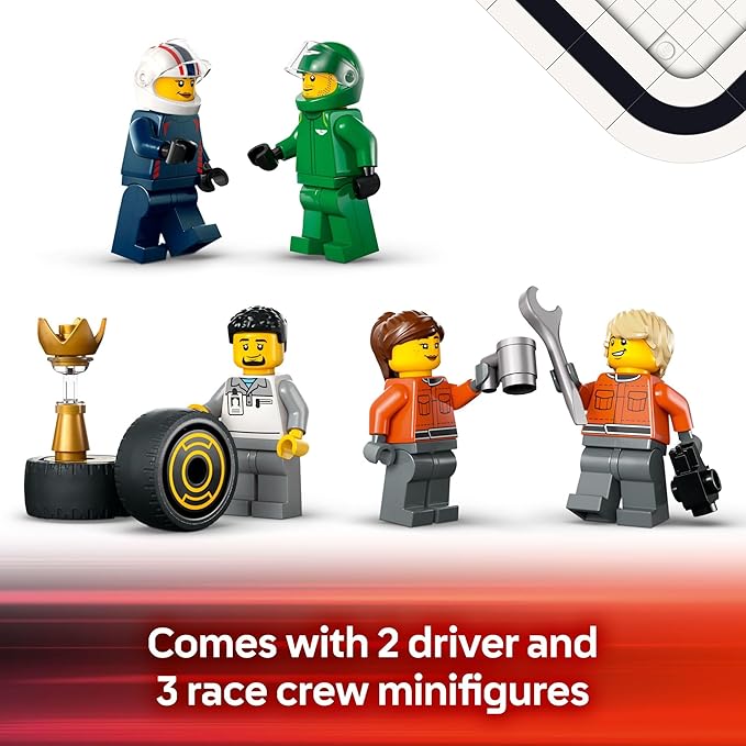 LEGO City F1 Truck with RB20 & AMR24 F1 Car Toys - Model Car Building Toy Set for Kids, Boys and Girls, Ages 8+ - F1 Collectible for Fans - Gift Idea for Birthdays - 60445