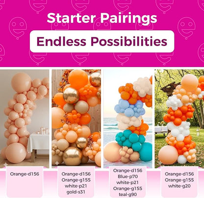 Bezente Pastel Orange Latex Party Balloons - 100 Pack 12 inch Round Helium Light Orange Peach Balloons for Bridal Shower Wedding Birthday Party Decorations