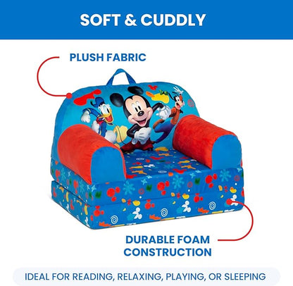 Delta Children - Mickey Mouse Cozee Buddy Flip-Out Kids Chair, Blue