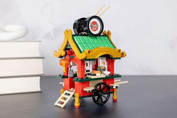 Brick Loot Exclusive Sushi Cart Bar Custom Designed Model Compatible with Major Block Brands Fun and Creative Boys and Girls Building Set