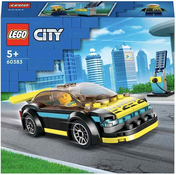 LEGO 60383 City Electric Sports Car Toy for 5 Plus Years Old Boys and Girls, Race Car for Kids Set with Racing Driver Minifigure, Building Toys