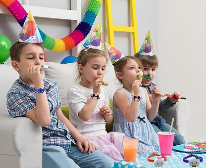 15pcs Cartoon Characters Rubber Bracelets Wristband Bracelets for Birthday Party Supplies Favors Prize Rewards