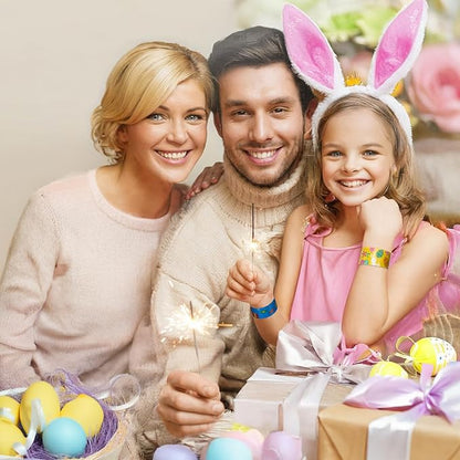 48 PCS Easter Slap Bracelets for Kids – Fun Bunny & Egg Designs, Party Favors, Goodie Bag Fillers, and Classroom Prizes