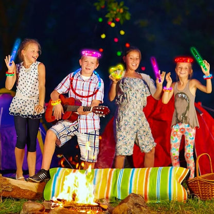 12 pcs Light Up Glow Sticks, Party Favors for Kids 4-8 8-12 Pop Tubes Glow in The Dark Party Supplies Goodie Bag Birthday Party Gifts Students Prizes Halloween Xmas Stocking Stuffers