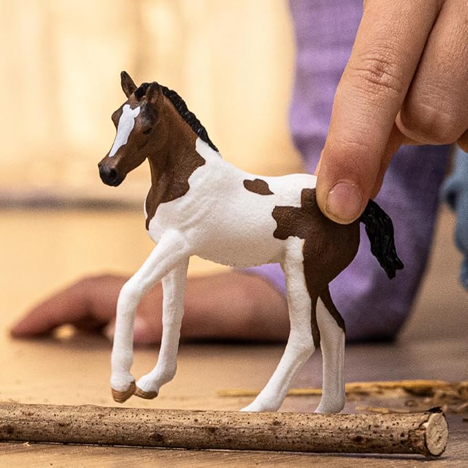Schleich HORSE CLUB - Paint Horse Foal - 3" Hand-Painted Collectable, Realistic Toy Horse Figurine for Girls and Boys. Durable Educational Figure for Fun Imaginative Play. Cool Kids Toys Ages 5+ 14899