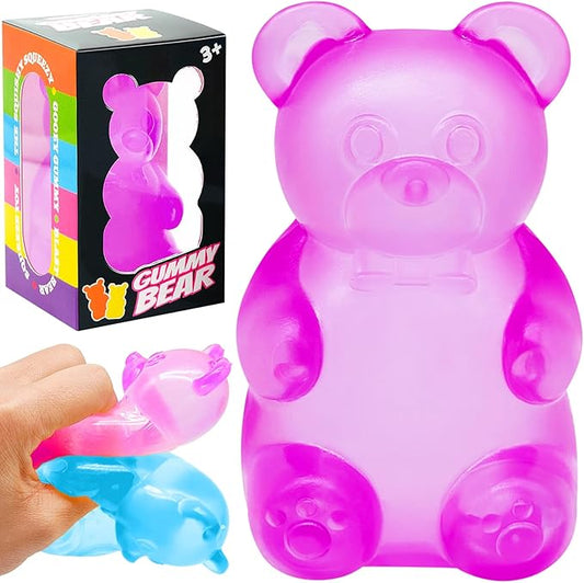 Fidget Toys Gummy Bear , Stress Cube Squishies Anxiety Stress Relief, Ice Squishy Stress Cube-Drop Malt Sugar Balls, Sensory Ball for Kids with Autism (Purple, 1)