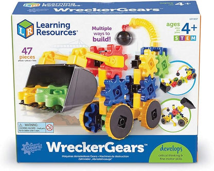 Learning Resources Gears WreckerGears, STEM Activities, Fine Motor Skills, Toddler Explorer Kit, Science and Construction, Boys and Girls Gifts, 47 Pieces, Ages 4 and Up