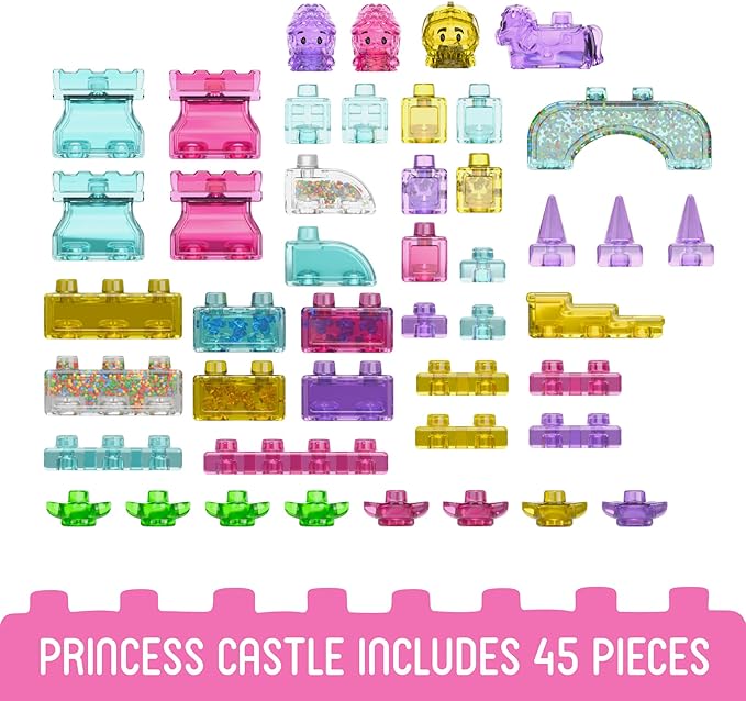 Jelly Blox Classic Castle Set | Includes 45 Pieces | Toddler & Preschool Building Blocks Kids Can Squeeze, Stretch, Squish | MESH ACCREDITED | Safety Tested & Ouch-Free | Sensory Play Toy for Ages 2+