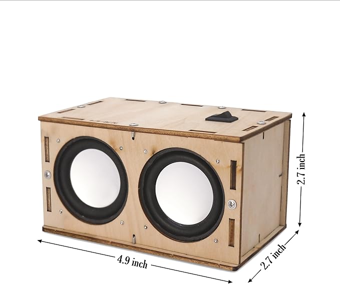 DIY STEM Projects Educational Exploration Speaker Box Kit Build Personalized Wood Case Speaker Set Science Electronics Experiment Kit Learning STEM Gifts for Teens and Adults