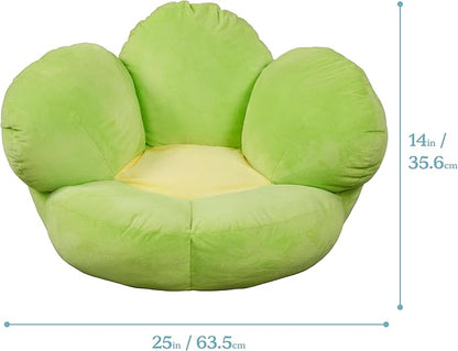 ECR4Kids SoftZone Flower Cozy Cushion Floor Pillow, Bright Green