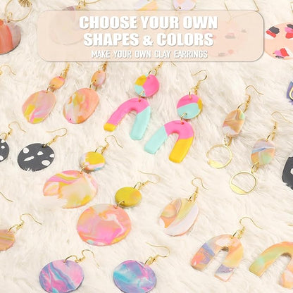 Patemby 184Pcs Polymer Clay Earring Making Kit for Art Craft Gift Teen Girls and Adults, Ages 12+ DIY Polymer Clay Earring Jewelry Craft Making Set