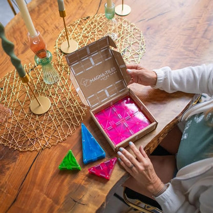 MAGNA-TILES Color Shop Floral 20-Piece Magnetic Construction Set, The Original Magnetic Building Brand