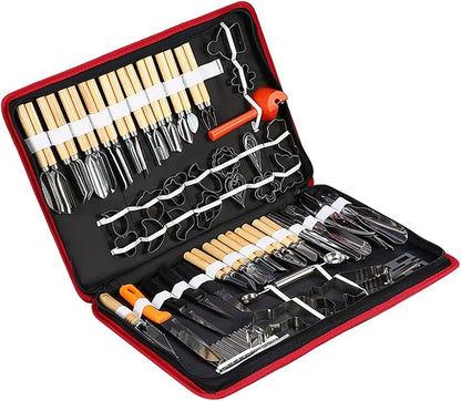 Upgraded 80PCS Pumpkin Carving Kit for Adults Kids with Professional Detail Sculpting Tools Heavy Duty Stainless Steel Knife Set with Carrying Case for Halloween Decoration
