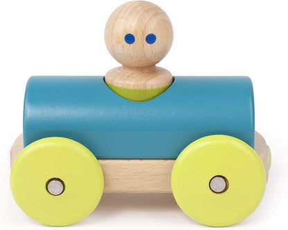 3 Piece Tegu Magnetic Racer Building Block Set, Teal