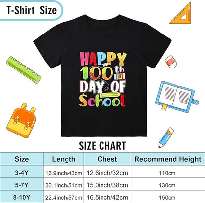 6 Pcs Kids 100 Days of School Costume for Girls Old Lady Granny Grandma Costume with Wig Happy 100 Days T-Shirt