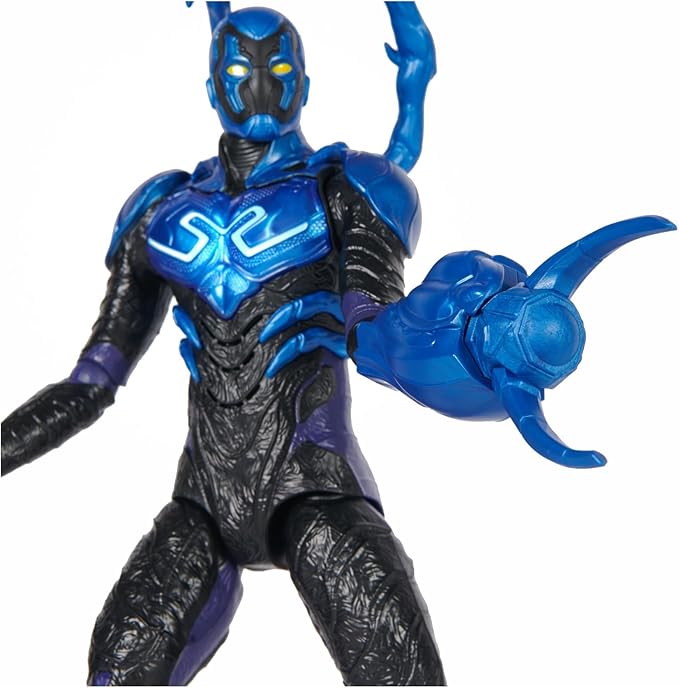 DC Comics, Battle-Mode Blue Beetle Action Figure, 12-inch, Lights & Sounds, Easy to Pose, Movie Superhero Kids Toys for Boys & Girls, Ages 4+ (Pack of 4)