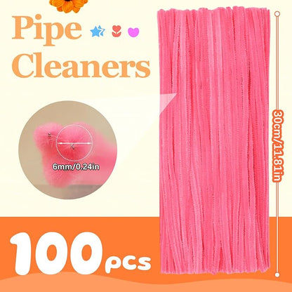 100 Pcs Pipe Cleaners, Light Peach Pink Pipe Cleaners Bulk for Crafts Flowers, Bouquet Making, Chenille Stem for Home Festival Decorations (Light Peach Pink)