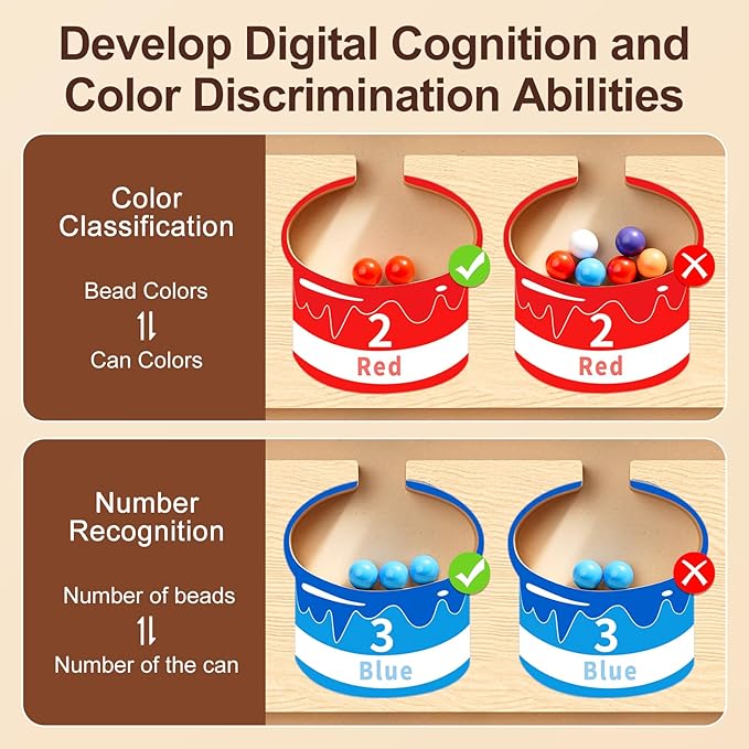 Magnetic Color and Number Maze - Montessori Puzzle Board for Toddlers Ages 3-5, Sorting & Counting Matching Games, Fine Motor Skills Toy , Wooden Preschool Learning Activities for Kids, Easter Gifts