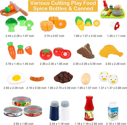 Play Kitchen Accessories Toy for Kids, Kids Kitchen Playset with Stainless Steel Play Pots and Pans, Kitchen Set for Kids, Birthday Gifts Toys for Girls Boys Ages 4 5 6 7 8