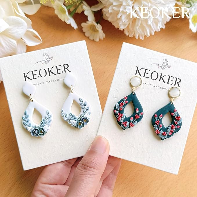 Keoker Polymer Clay Cutters, Boho Clay Cutters for Polymer Clay Jewelry, Basic Polymer Clay Cutters, Clay Earrings Cutters