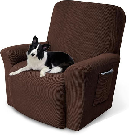 Recliner Chair Cover Lazy Boy Recliner Covers Recliner Covers for Recliner Chair 1 Piece Furniture Protector Prevent wear and pet Hair（Recliner,Chocolate）