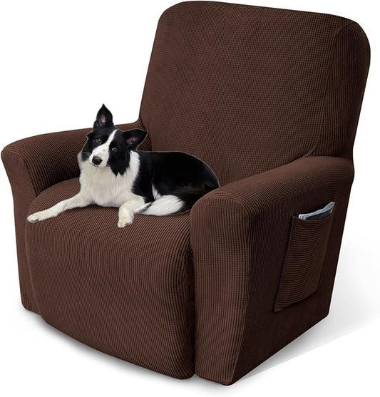 Recliner Chair Cover Lazy Boy Recliner Covers Recliner Covers for Recliner Chair 1 Piece Furniture Protector Prevent wear and pet Hair（Recliner,Chocolate）