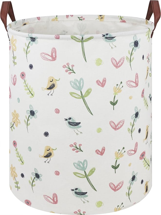 CLOCOR Kids Laundry Basket,Waterproof Baby Nursery Hamper,Collapsible Fabric Storage Container,Toys Bin,Room Decor,Gift Basket（Painting