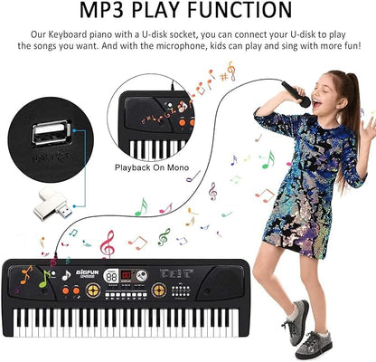 Keyboard Piano for Kid - 61 Key Fun Electronic Toddler Kids Pianos with LED Screen & Microphone! Unlock Creativity | Spark Joy in Music | Fantastic Gifts for 3-8 Year Old Boys & Girls