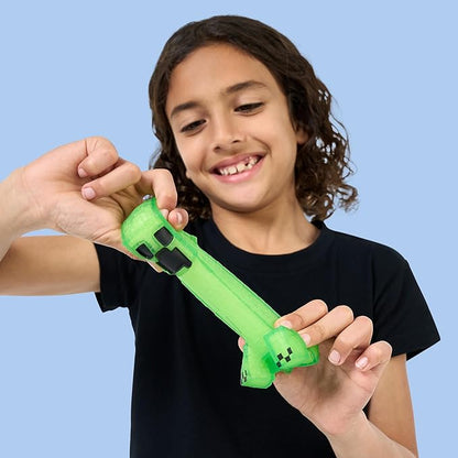Heroes of Goo Jit Zu Minecraft Stretchy Characters, Creeper, Super Crunchy Goo Filling with Hidden Gunpowder Piece Inside, Stretch Him Up to 3 Times His Size - Sensory Toys