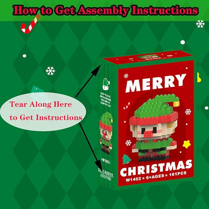 Christmas Elf Building Blocks Set Compatible with Lego Advent Calendar 2024 Stacking New Toys Holiday Present Box New Year Xmas Gifts for Kids for Boys & Girls and Adults