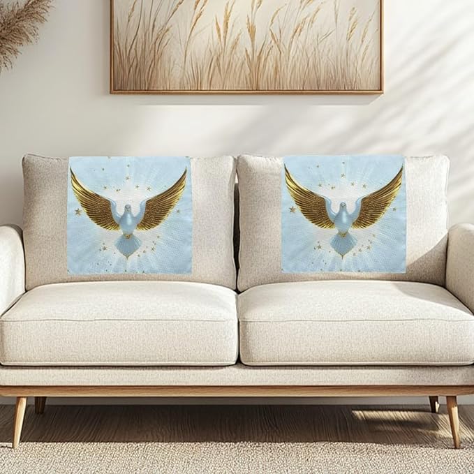 Dove Head Rest Cover for Recliner Easy to Install Headrest Slipcovers Covers Pet Scratch Resistant Peace Couch Headrest Covers for Sofa 2 Pack